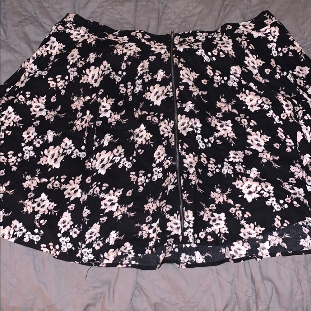 Black Floral Skirt